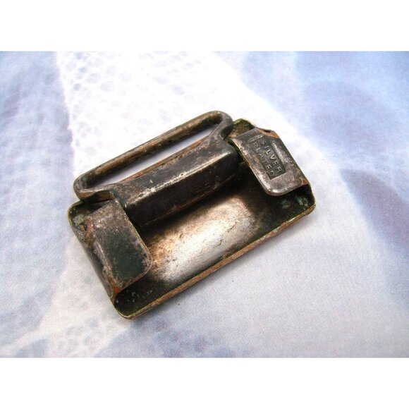 Letter Initial "A" Small Belt Buckle Monogram Western Silver Plated Vintage Old - Picture 2 of 12